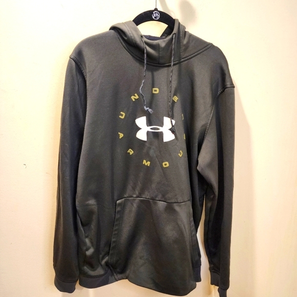 Under Armour Cold Gear men's Olive Green Loose hooded Sweatshirt size L - Picture 1 of 8